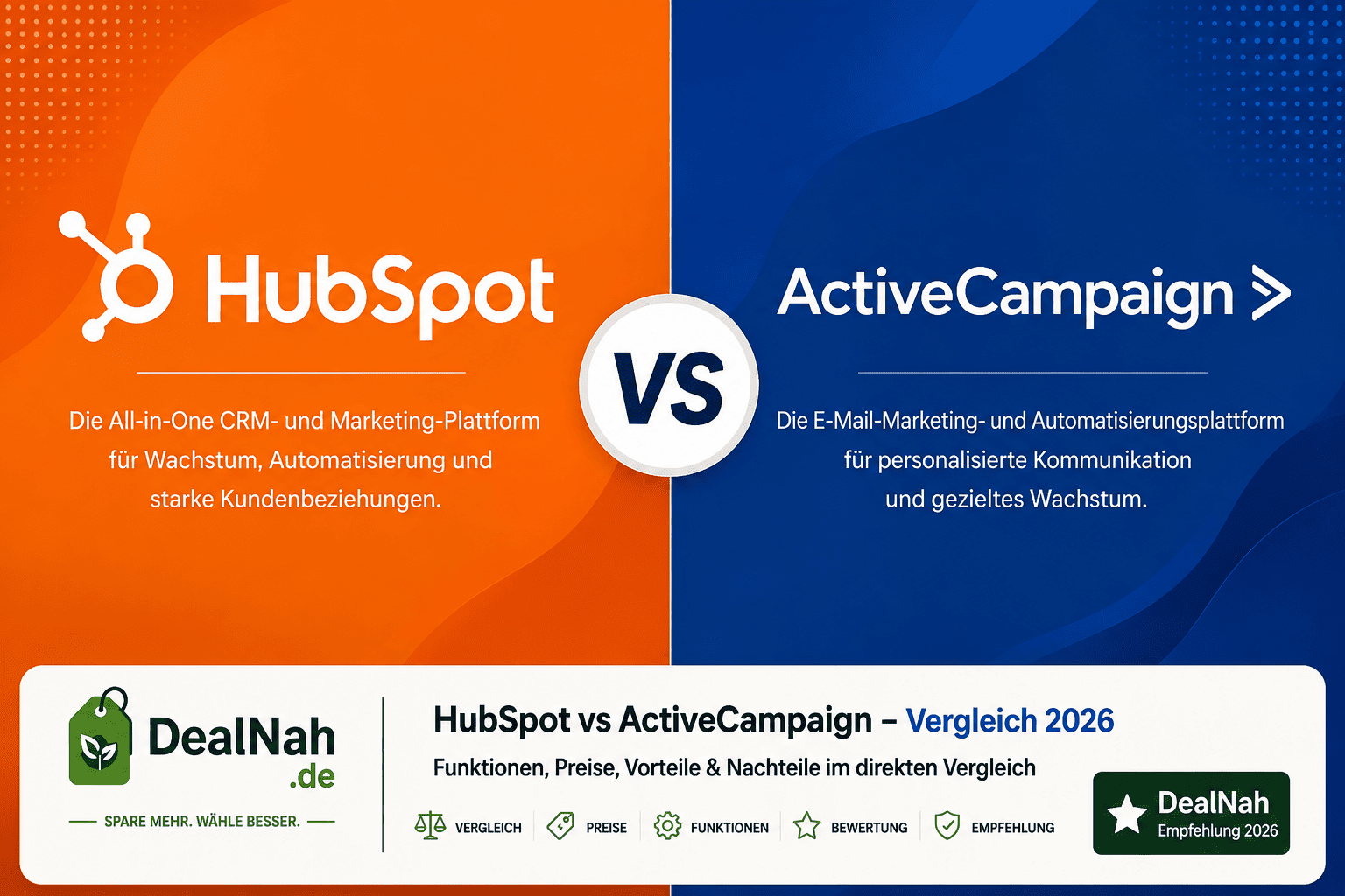 Mehr über den Artikel erfahren HubSpot vs ActiveCampaign – Vergleich, Preise & Funktionen (2026)