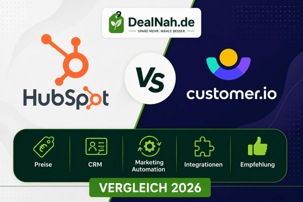 HubSpot vs Customer.io Vergleich 2026 – CRM, Preise, Funktionen und Marketing Automation
