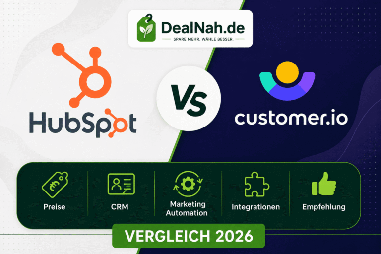 HubSpot vs Customer.io Vergleich 2026 – CRM, Preise, Funktionen und Marketing Automation